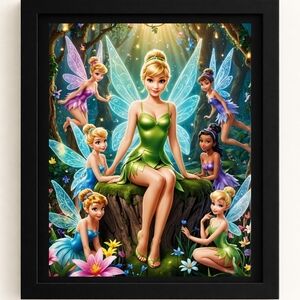 Disney Tinker Bell Fairy Art Print In A 8x10 Frame